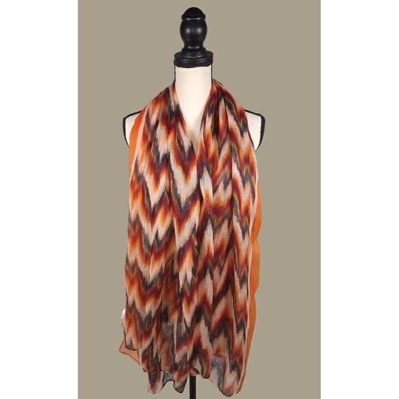 Fall Colors Scarf Extra Long at 33" x 71" - Picture 5 of 5